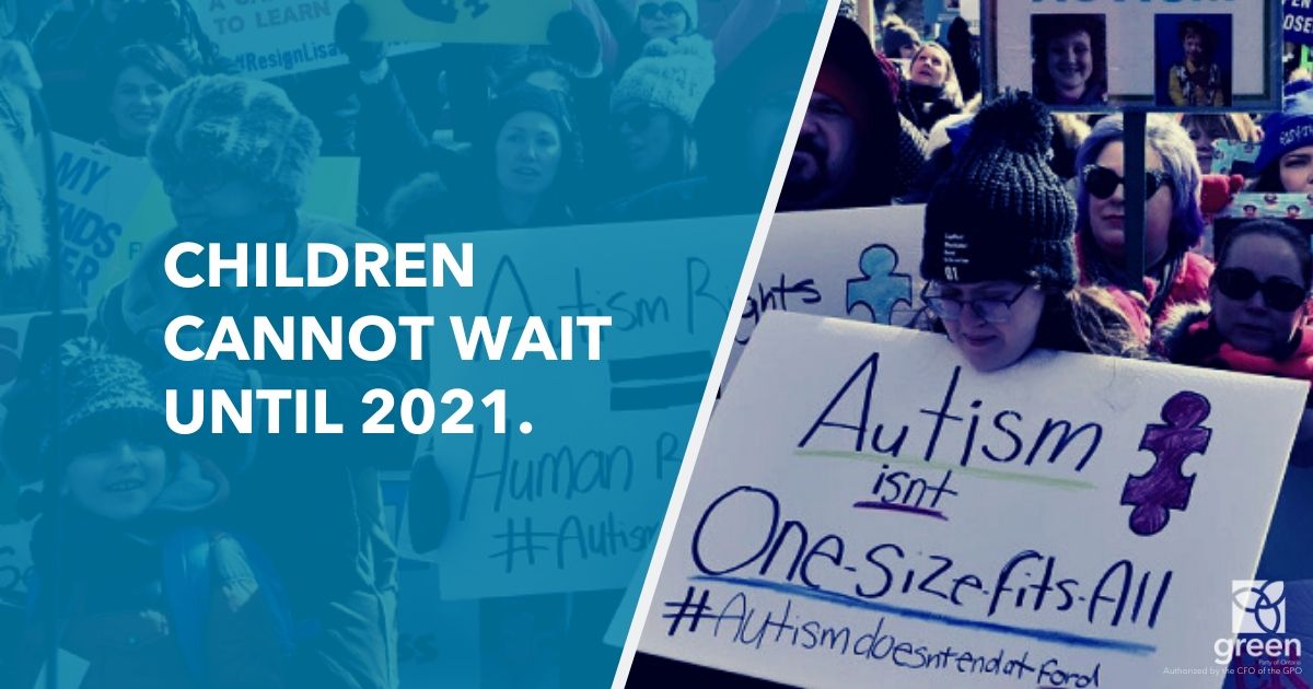 Children cannot wait until 2021 (with photo of rally)