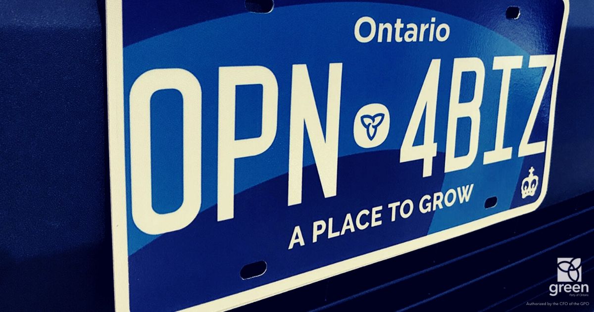 Photo of the new Ontario's license plate