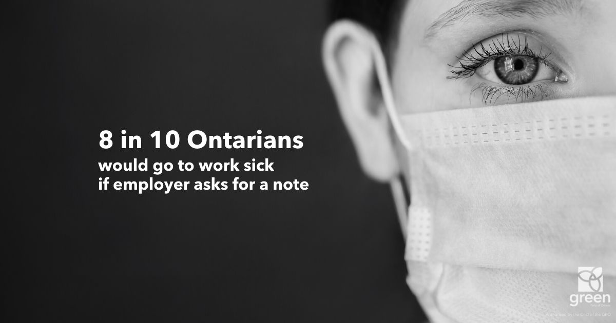 8 in 10 Ontarians would go to work sick if employer asks for a note