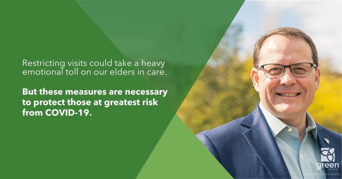 Restricting visits could take a heavy emotional toll on our elders in care.   But these measures are necessary to protect those at greatest risk from COVID-19.