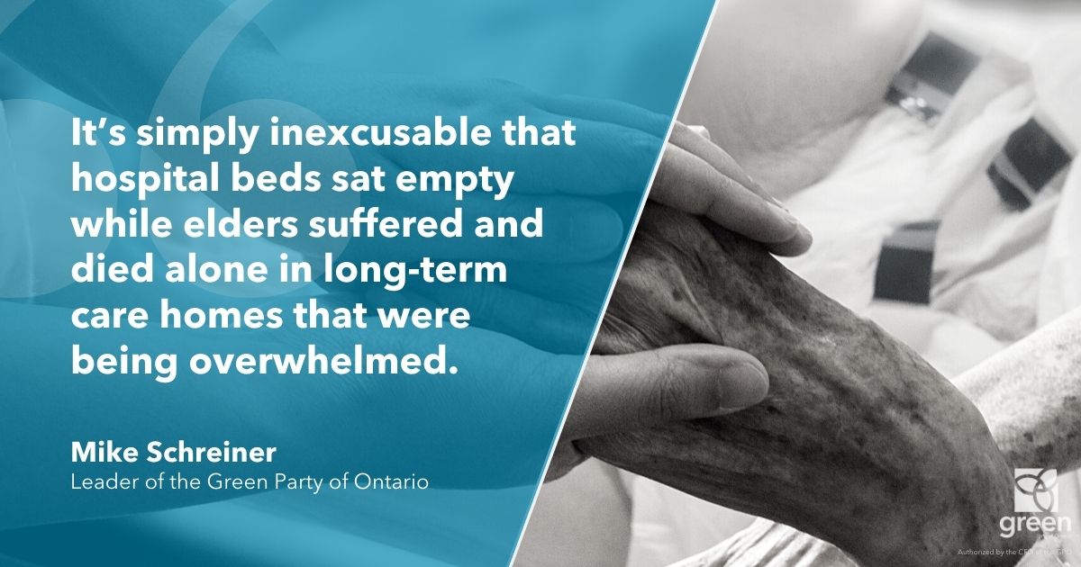 It’s simply inexcusable that hospital beds sat empty while elders suffered and died alone in long-term care homes that were being overwhelmed.