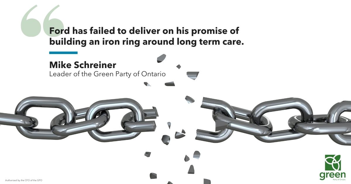 The Premier has not delivered on his promise to build an iron ring around long term care facilities.