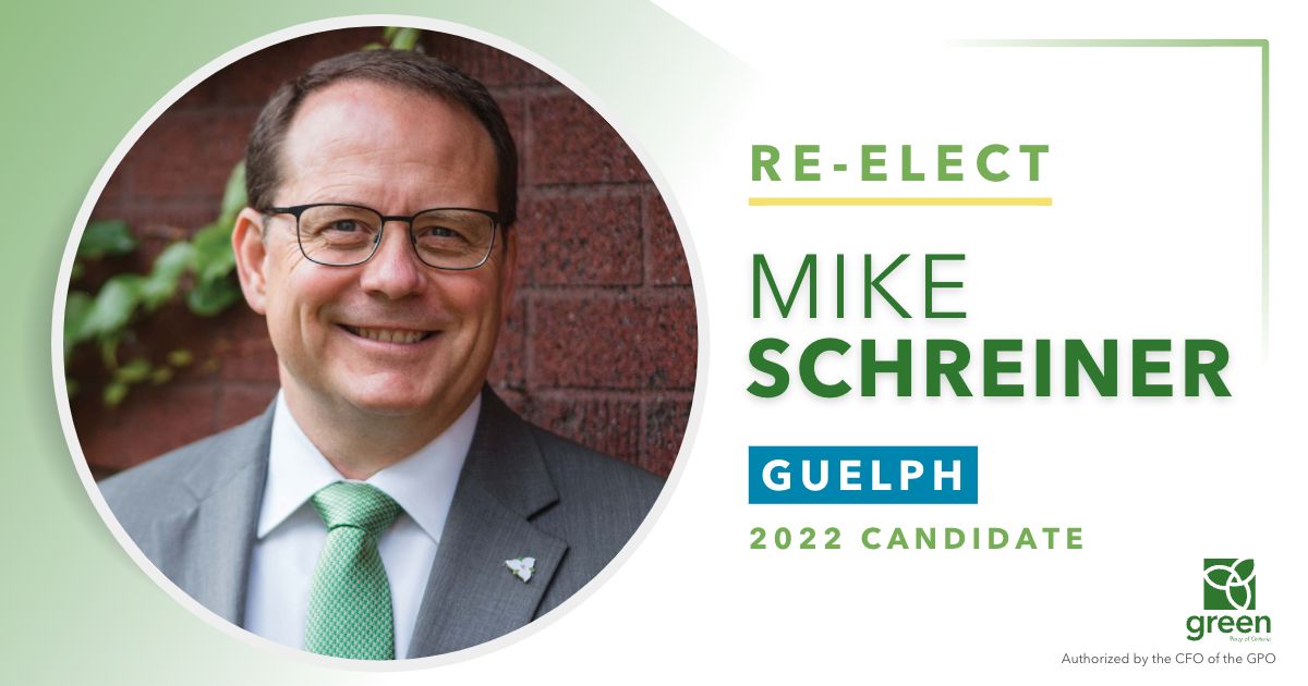 Mike Schreiner, GPO candidate for Guelph and GPO Leader