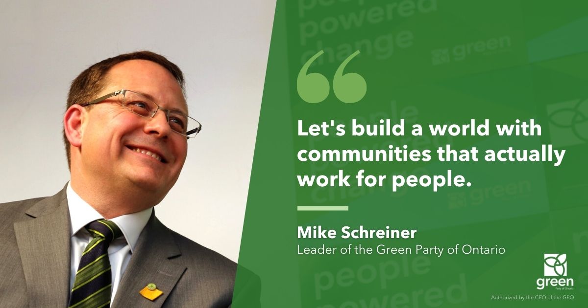 Today at the Green Party of Ontario’s Virtual Convention, Leader Mike Schreiner outlined his vision for Ontario ahead of the 2022 election.