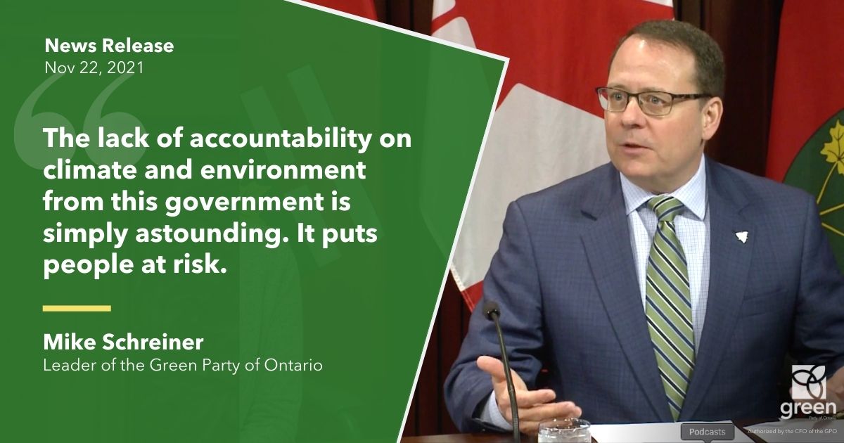 Today’s Auditor General report proves what we all knew to be true: Doug Ford is setting Ontario on a path for environmental destruction.