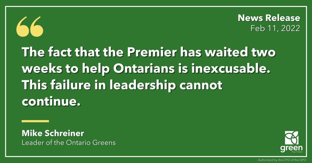 Ford’s inaction for the past two weeks has caused undue suffering on the people and workers of Ottawa and Windsor, small businesses, healthcare and other frontline workers.