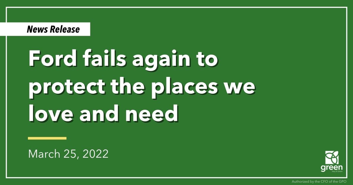 Ontario Greens leader Mike Schreiner reacted to today’s disappointing Greenbelt expansion proposal: