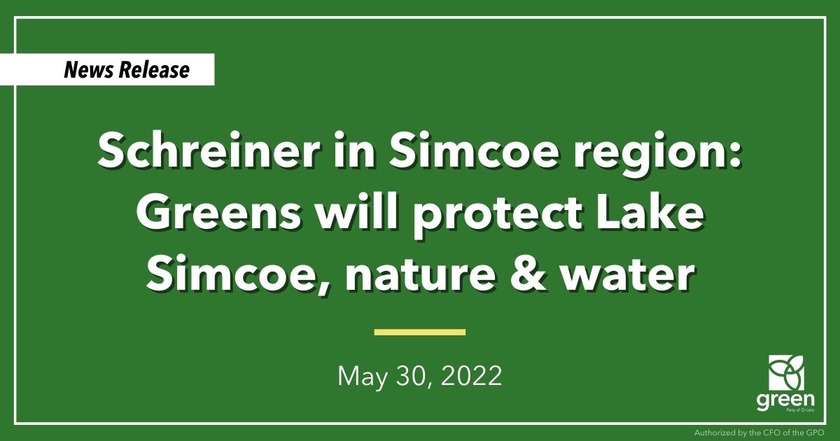 Leader Mike Schreiner visited the Simcoe region today as part of his homestretch tour: The Final Charge.