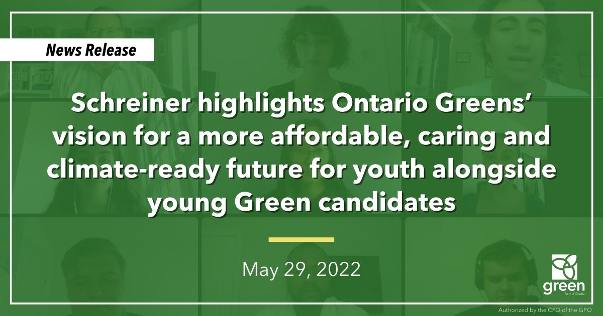 Leader Mike Schreiner hosted a virtual panel discussion this morning with young Green candidates from across the province to discuss the party’s solutions to key youth issues.