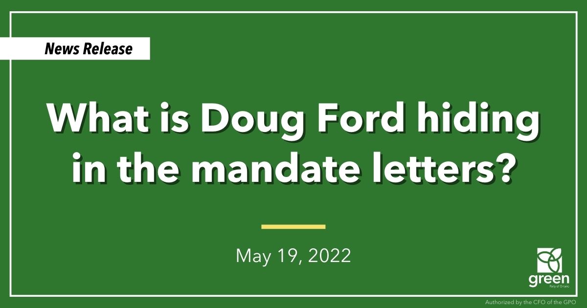 Mike Schreiner made the following statement in response to news that the Supreme Court will hear the case about access to Premier Doug Ford's mandate letters:
