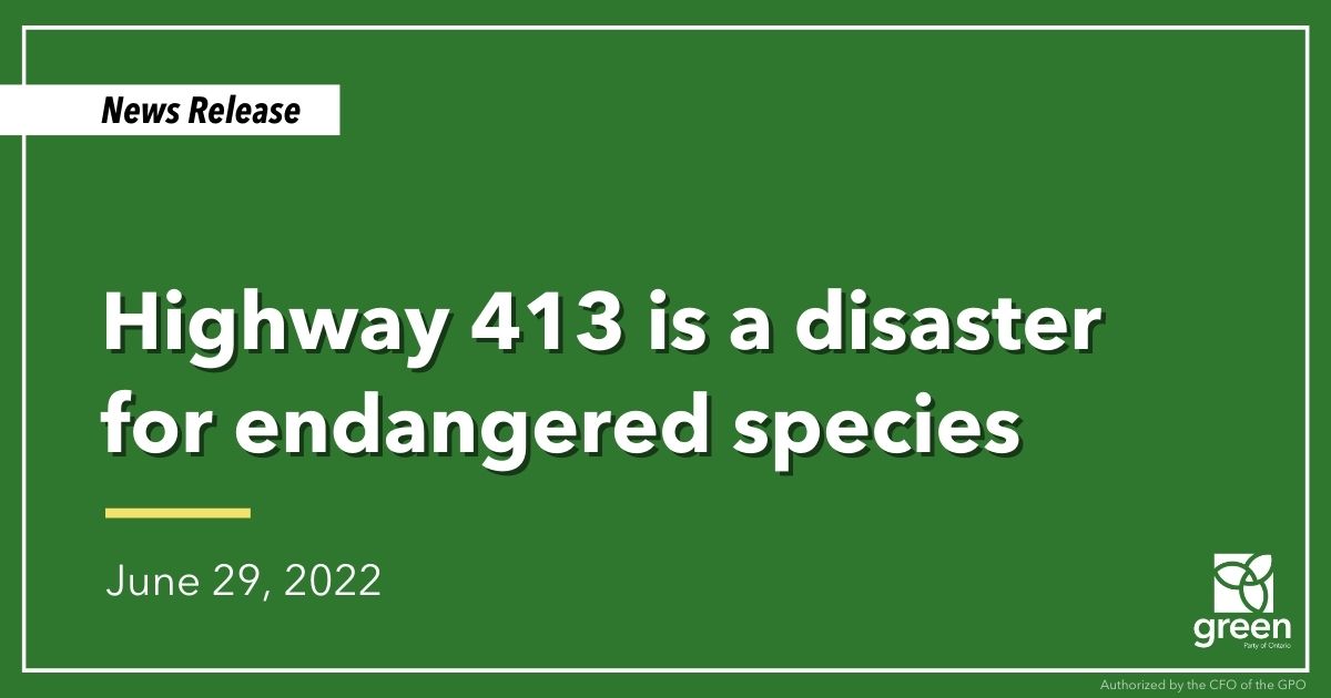 Highway 413 is a disaster for endangered species