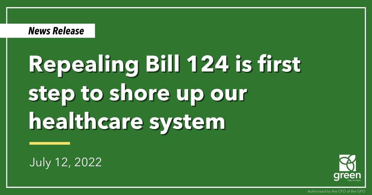 Mike Schreiner made the following statement in response to government comments on repairing our healthcare system: