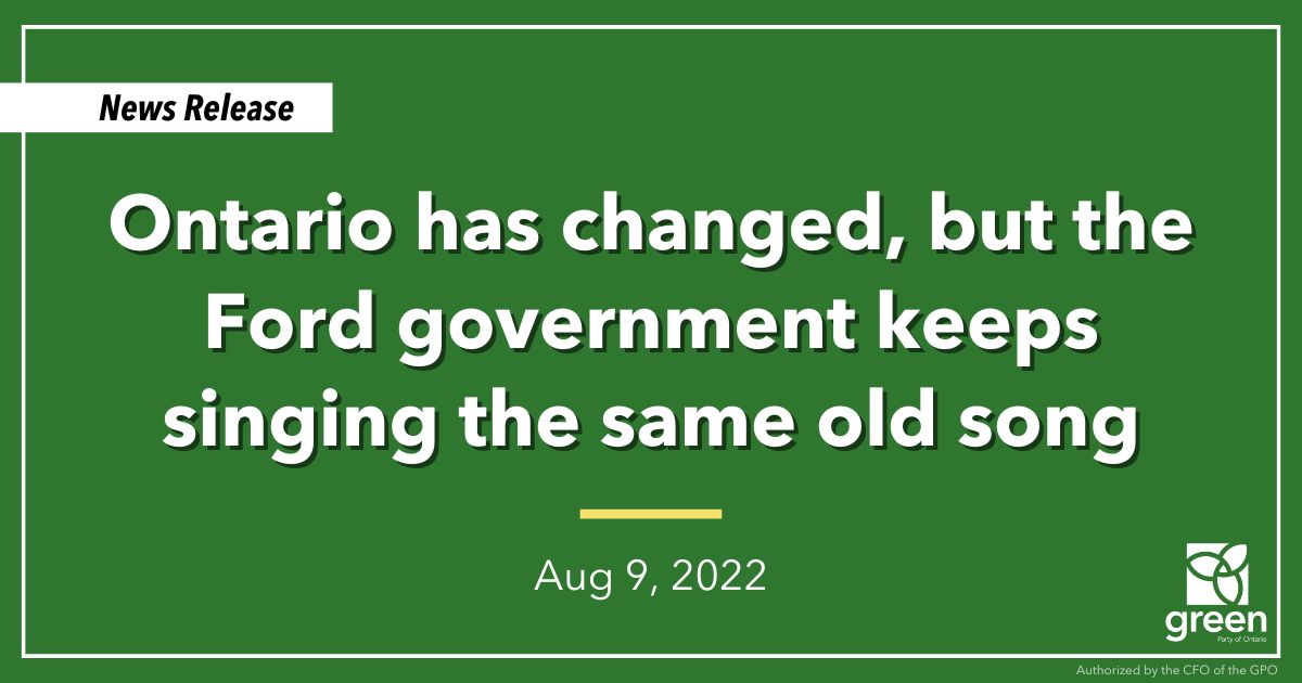 Green Party of Ontario Leader Mike Schreiner released the following statement in response to today’s Throne Speech and the tabling of the provincial budget.