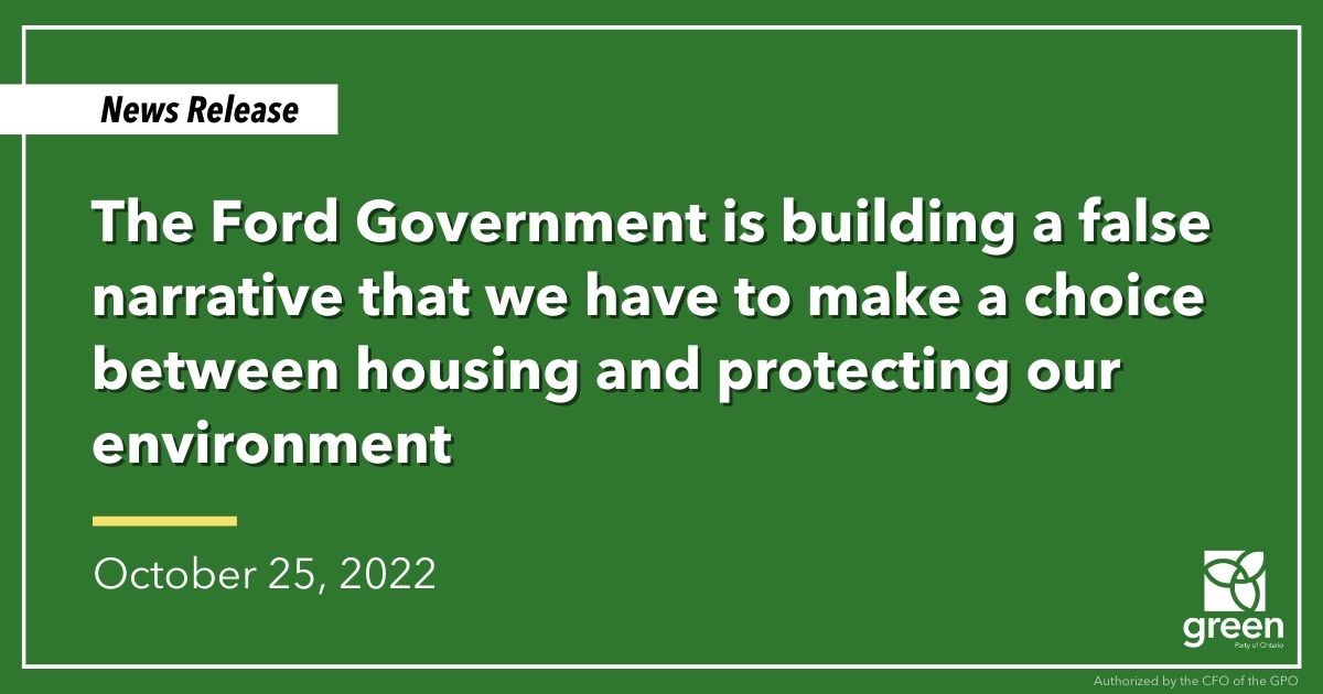 Ontario Greens leader and MPP Guelph, Mike Schreiner, released the following statement in response to the province’s housing bill, More Homes Built Faster Act.