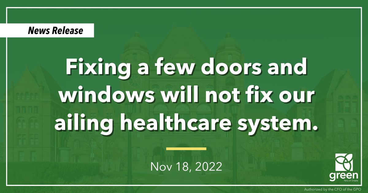 Fixing a few doors and windows will not fix our ailing healthcare system