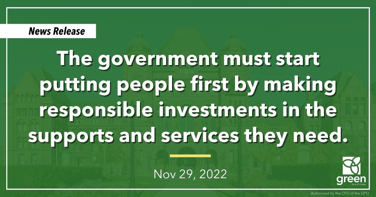 The government must start putting people first by making responsible investments in the supports and services they need.