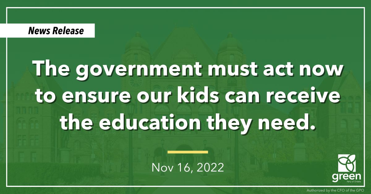 The government must act now to ensure our kids can receive the education they need.