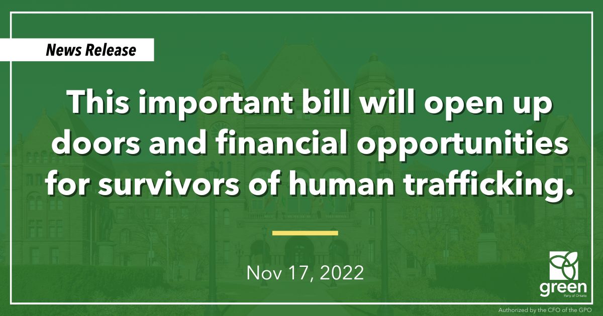 This important bill will open up doors and financial opportunities for survivors of human trafficking