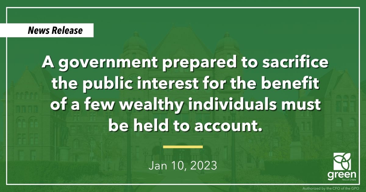 A government prepared to sacrifice the public interest for the benefit of a few wealthy individuals must be held to account.