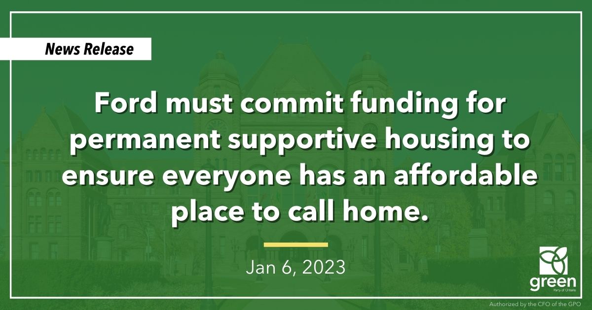 Ford must commit funding for permanent supportive housing to ensure everyone has an affordable place to call home.