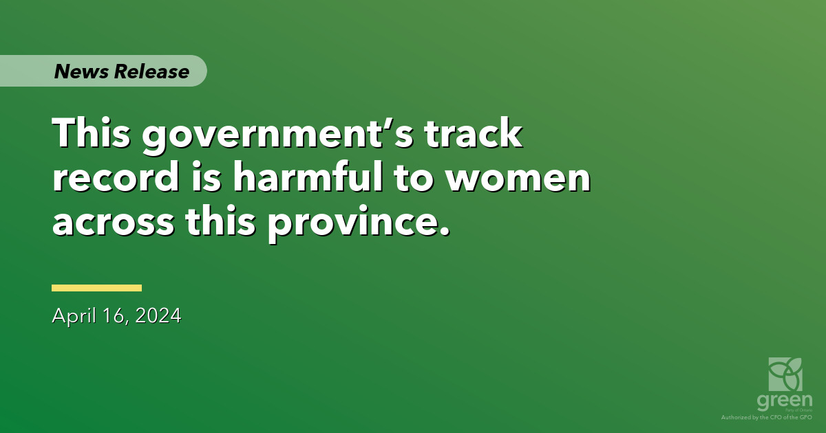 Statement on Equal Pay Day Ontario Greens