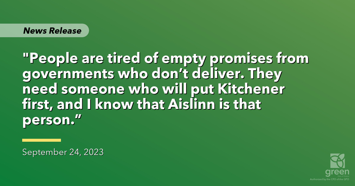 “Together, we’ll paint Kitchener Green again” All eyes on Kitchener