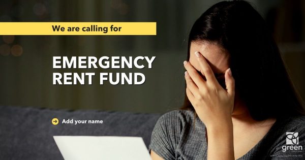 Greens are calling for an emergency rent fund