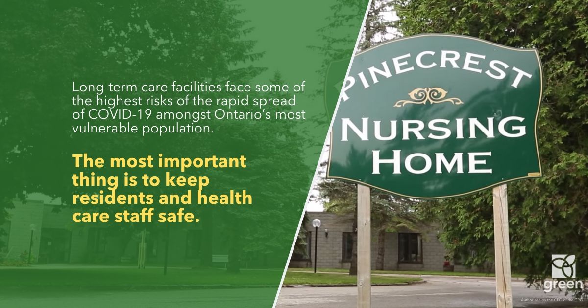 Long-term care facilities face some of the highest risks of the rapid spread of COVID-19 amongst Ontario’s most vulnerable population.