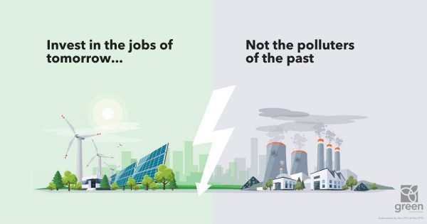 Invest in the jobs of tomorrow, Not the polluters of the past