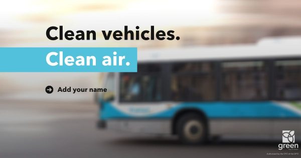 Clean vehicles. Clean air. Add your name