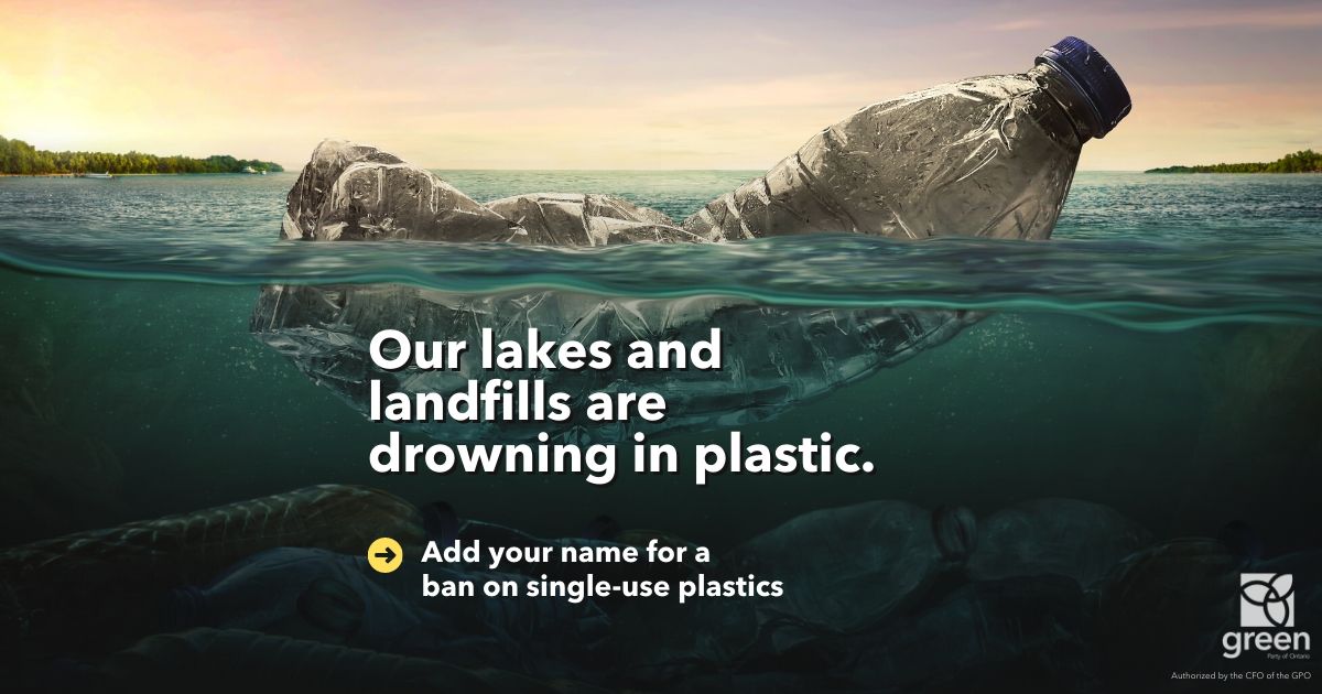 Our lakes and landfills are drowning in plastic. Add your name for a  ban on single-use plastics