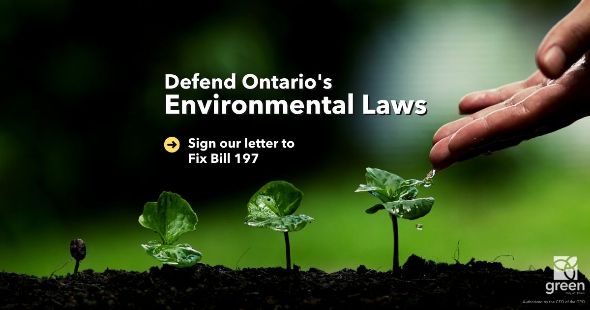 Defend Ontario's Environmental Laws. Sign our letter to fix Bill 197