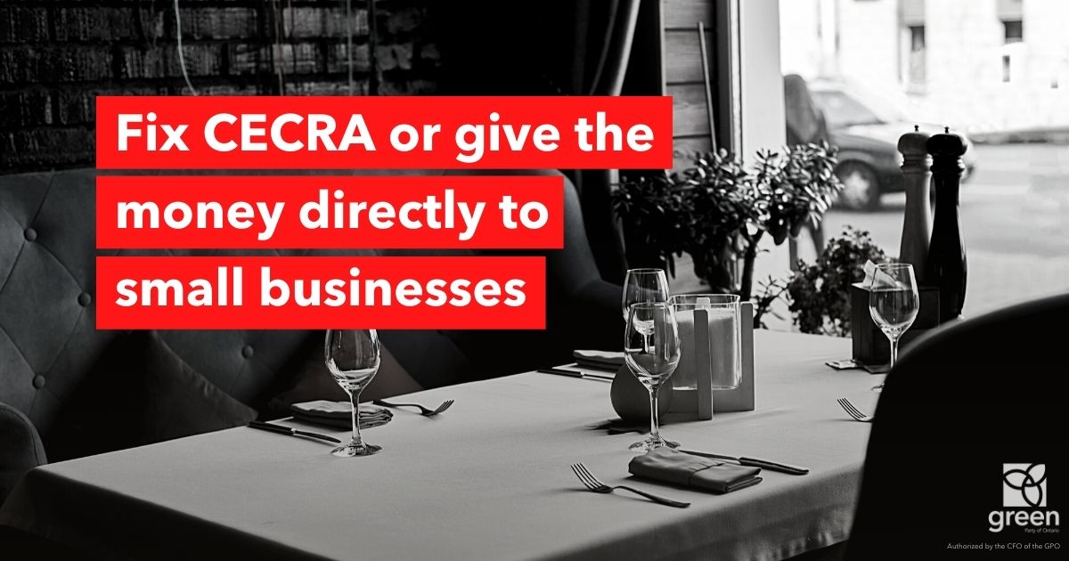 Fix CECRA or give the money directly to small businesses