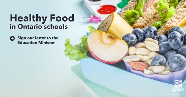 Healthy Food for Ontario Schools. Sign our letter to the Education Minister