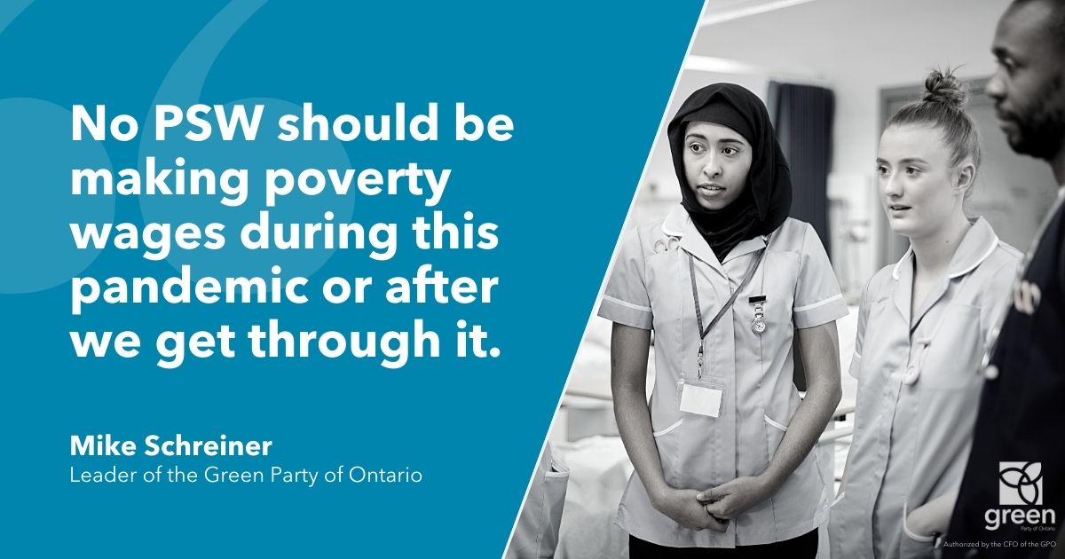 No PSW should be making poverty wages during this pandemic or after we get through it.