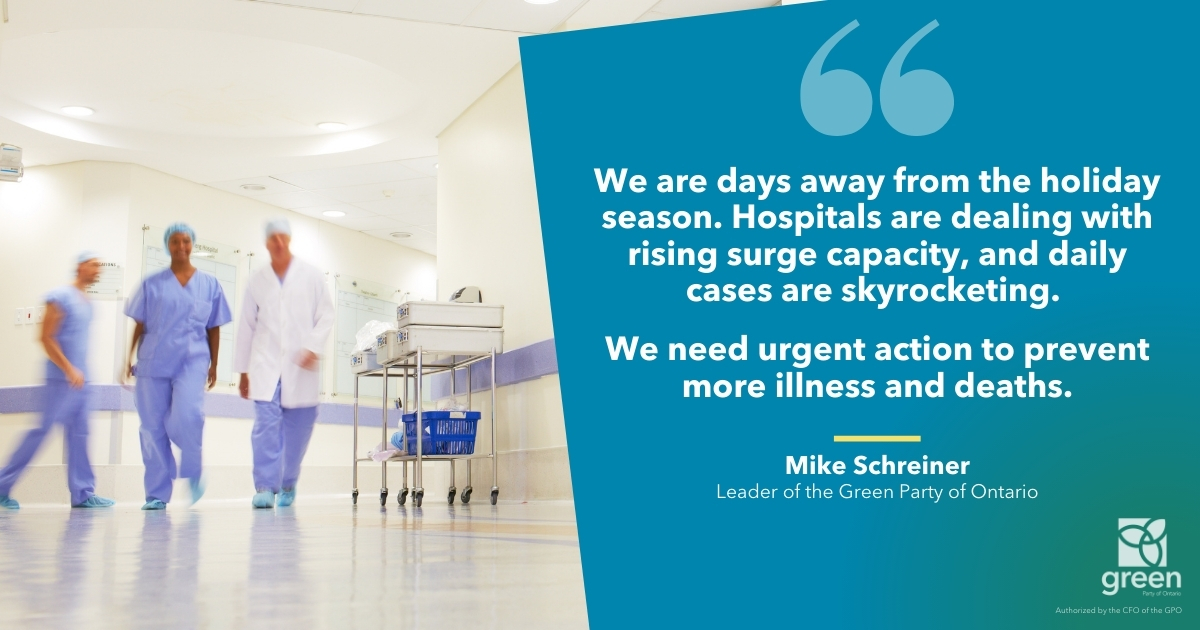 We are days away from the holiday season. Hospitals are dealing with rising surge capacity, and daily cases are skyrocketing. We need urgent action to prevent more illness and deaths.