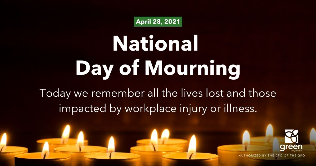 Today, in a year unlike any other year, we come together to remember workers who have lost their lives or have been injured on the job.