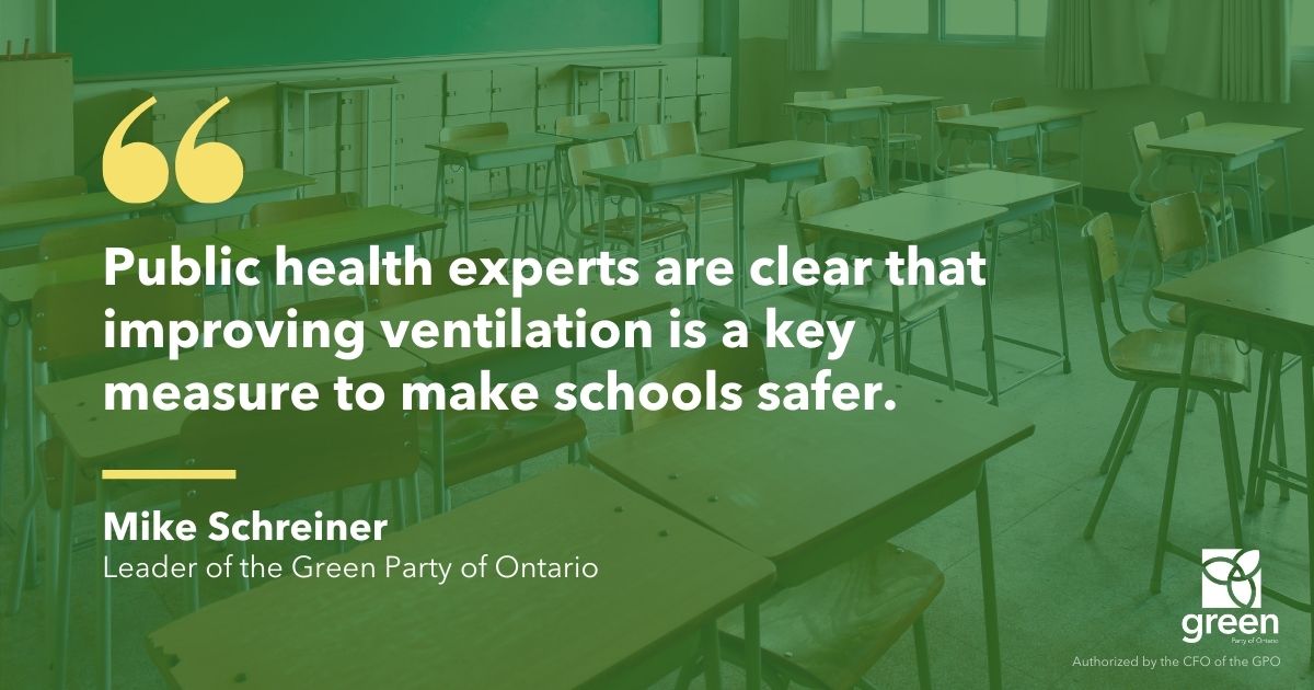 Mike Schreiner released the following statement on schools: