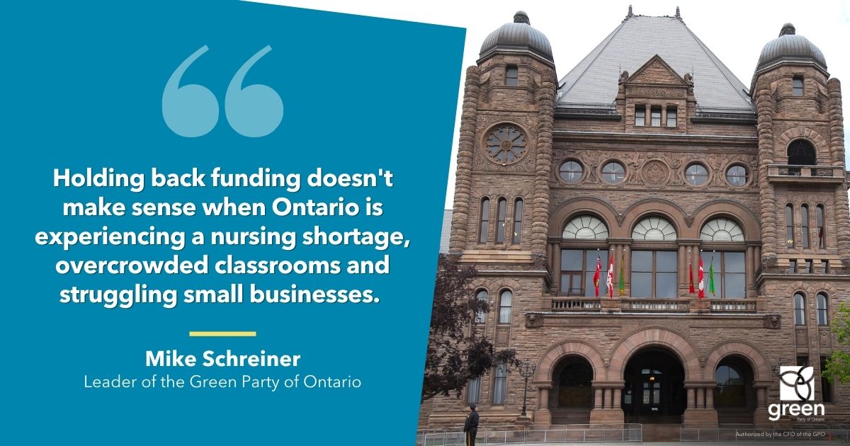 The Ford government held back the $5.6 Billion it had budgeted when it could have been spent earlier to try to avoid a third wave of COVID-19.