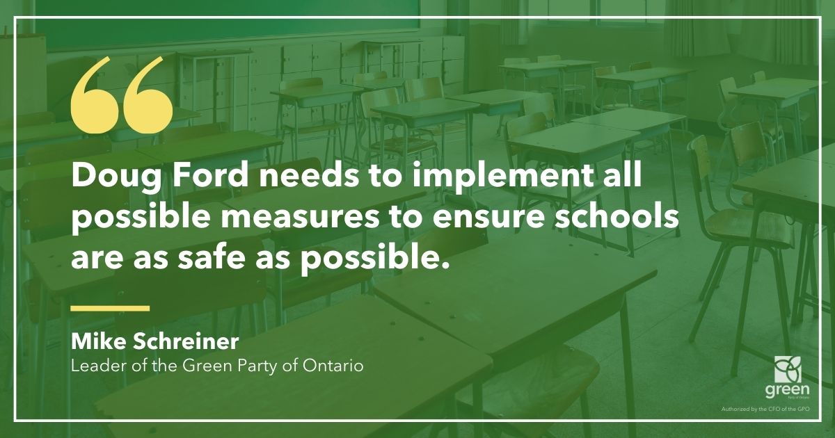 Mike Schreiner released the following statement in response to news that only approximately 80% of education workers have attested to being vaccinated: