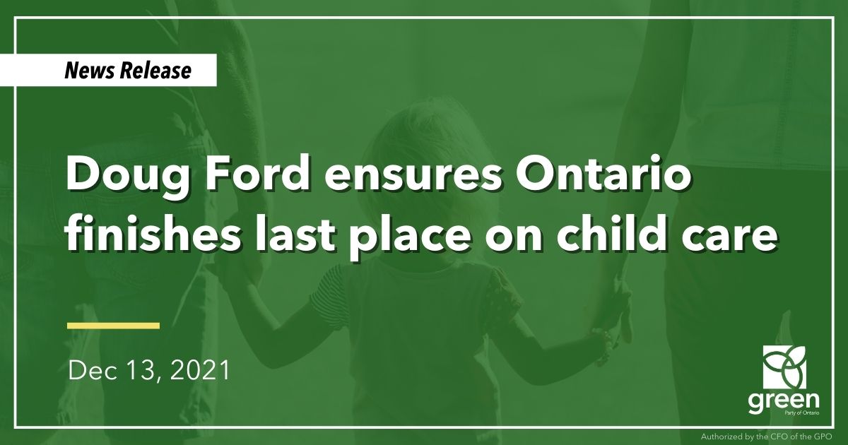 Every single province except Ontario has now signed a deal with the Feds. Ford’s failure to sign an affordable child care deal is hurting Ontarian families.