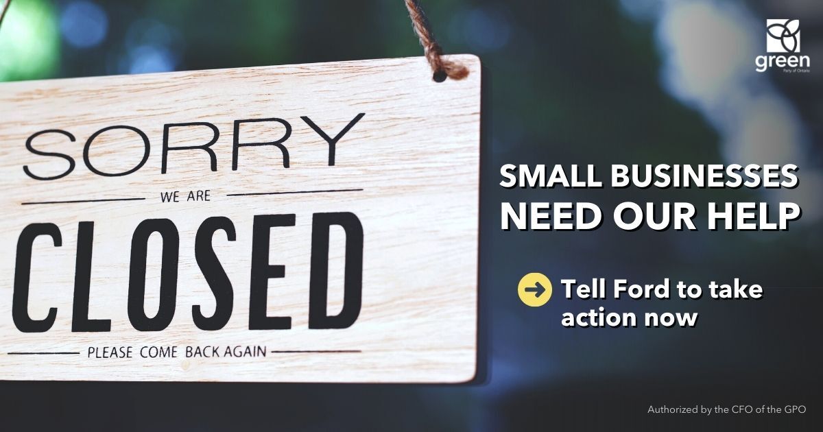 Ontario small businesses are hurting. Tell @fordnation to expand the staycation tax credit and do more to save Ontario’s #smallbusinesses #onpoli